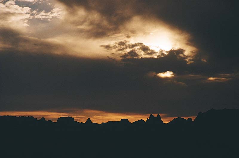 sunset at mountains