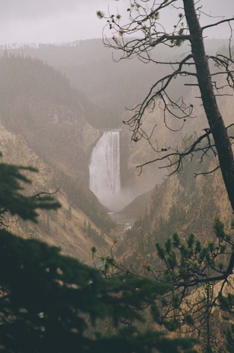 yellowstone park, waterfall