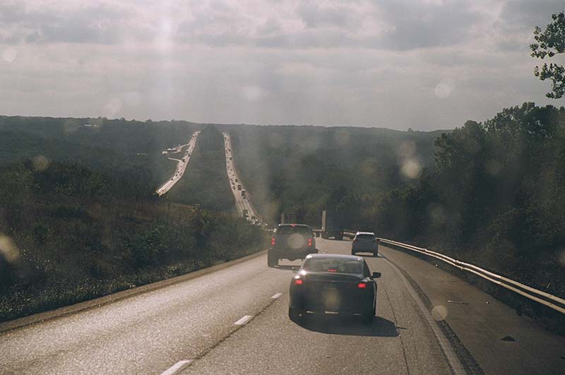 highway, mountains, cars on highway